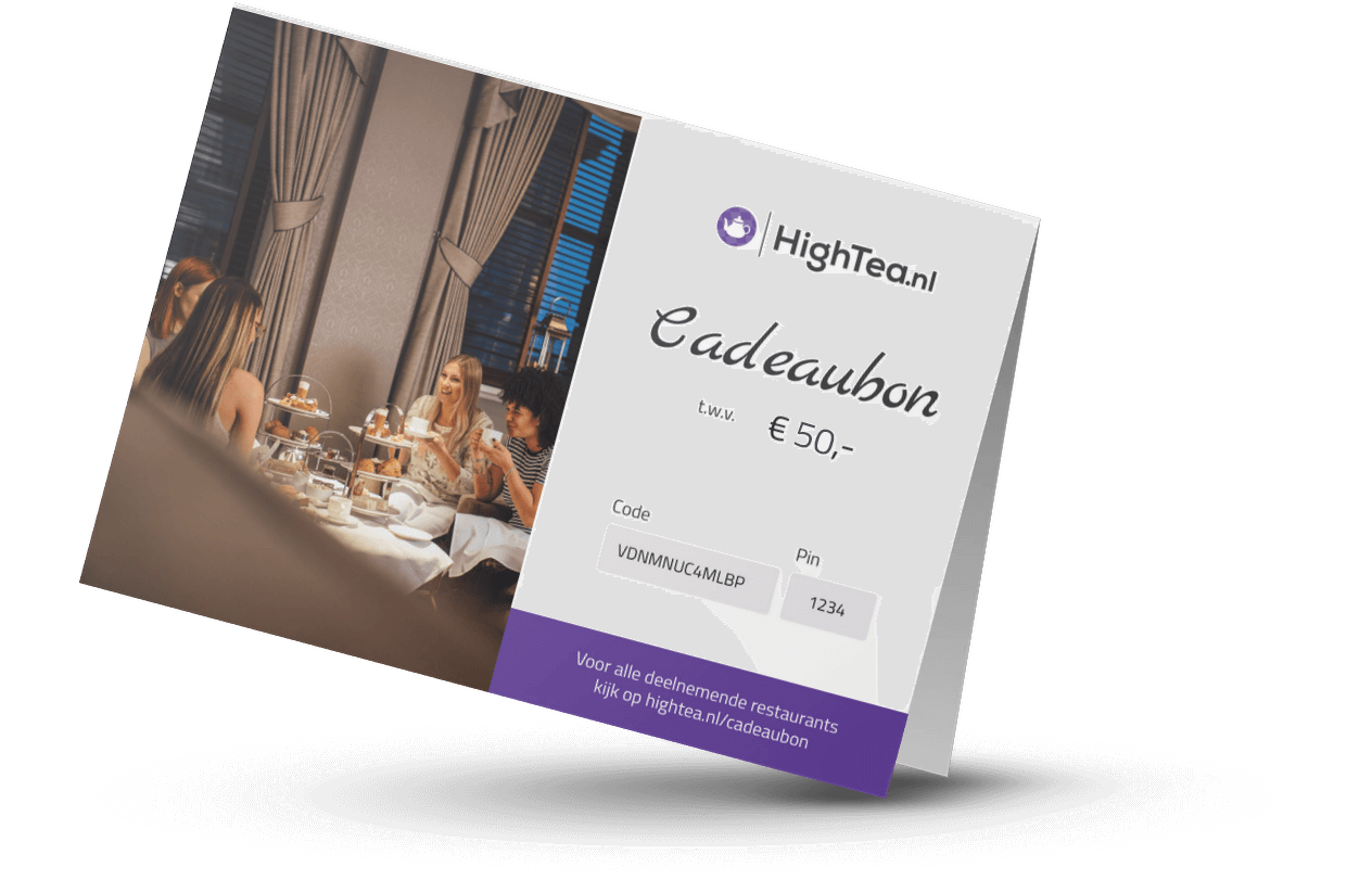 Verwonderend High Tea cadeaubon van €50 euro kopen? Bestel op HighTea.nl QH-73